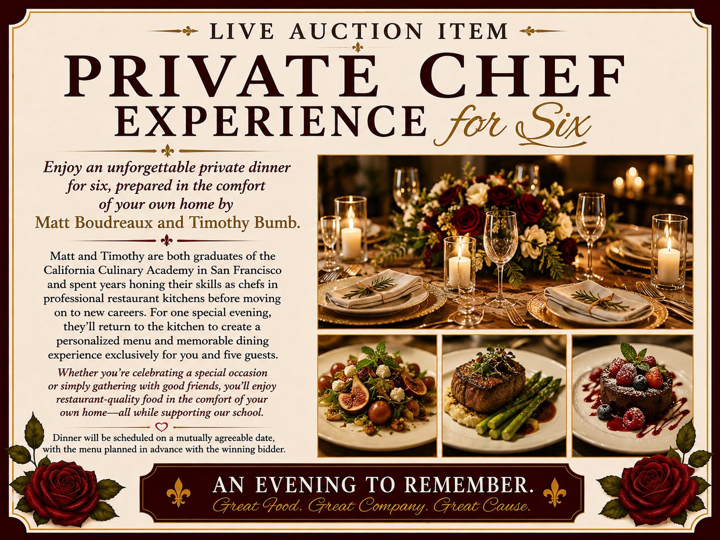 Private Chef Experience for Six