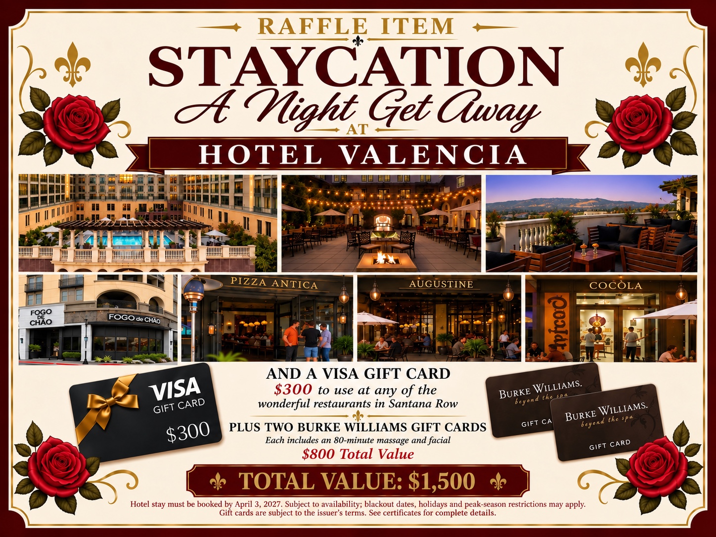 Staycation at Hotel Valencia — raffle prize sheet